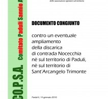 Il comitato COPSA si mobilita e la Provincia delibera contro l’ampliamento della discarica di Paduli – Sant’Arcangelo Trimonte.